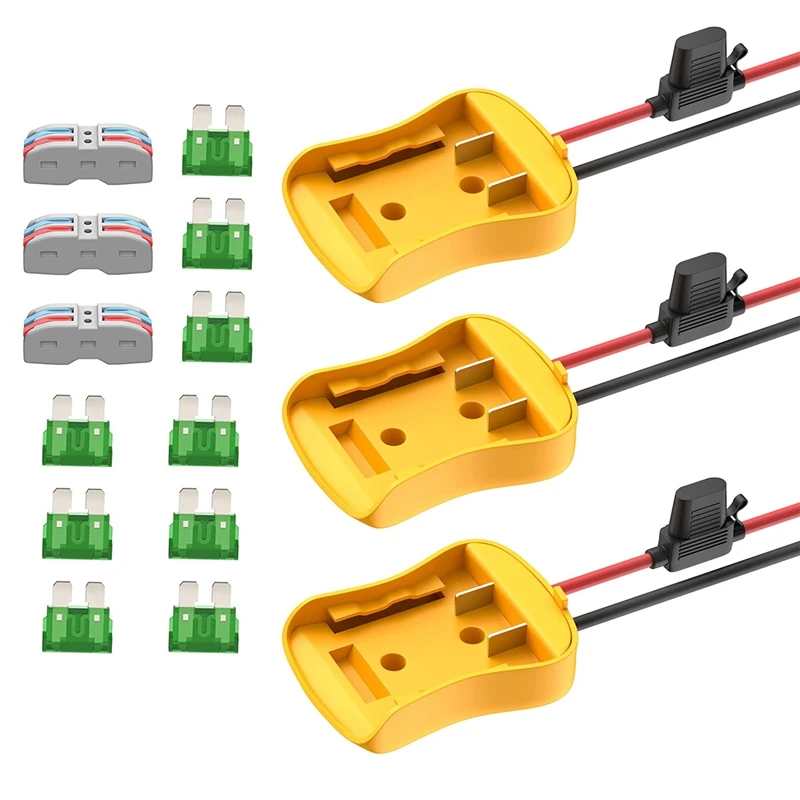 

Battery Adapter Switch For Dewalt 20V Battery Adapter Converter Kit 12 AWG Wire With Fuses And Connectors 3 Pack