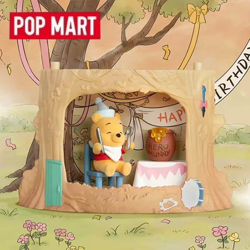 Image of POPMART Winnie The Pooh Baumhaus-Theater-Serie Blind Box Mystery Box Spielzeug Kawaii Ornamente Figuren Wohndekor Desktop-Modell