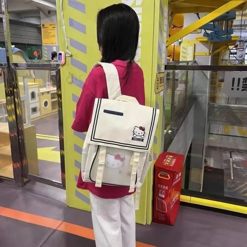 حقيبة ظهر للأطفال من Hello Kittys Ins Sanrios حقيبة ظهر جديدة ذات سعة كبيرة حقيبة ظهر لطيفة للفتيات والطالبات حقيبة مدرسية من قماش أكسفورد #2