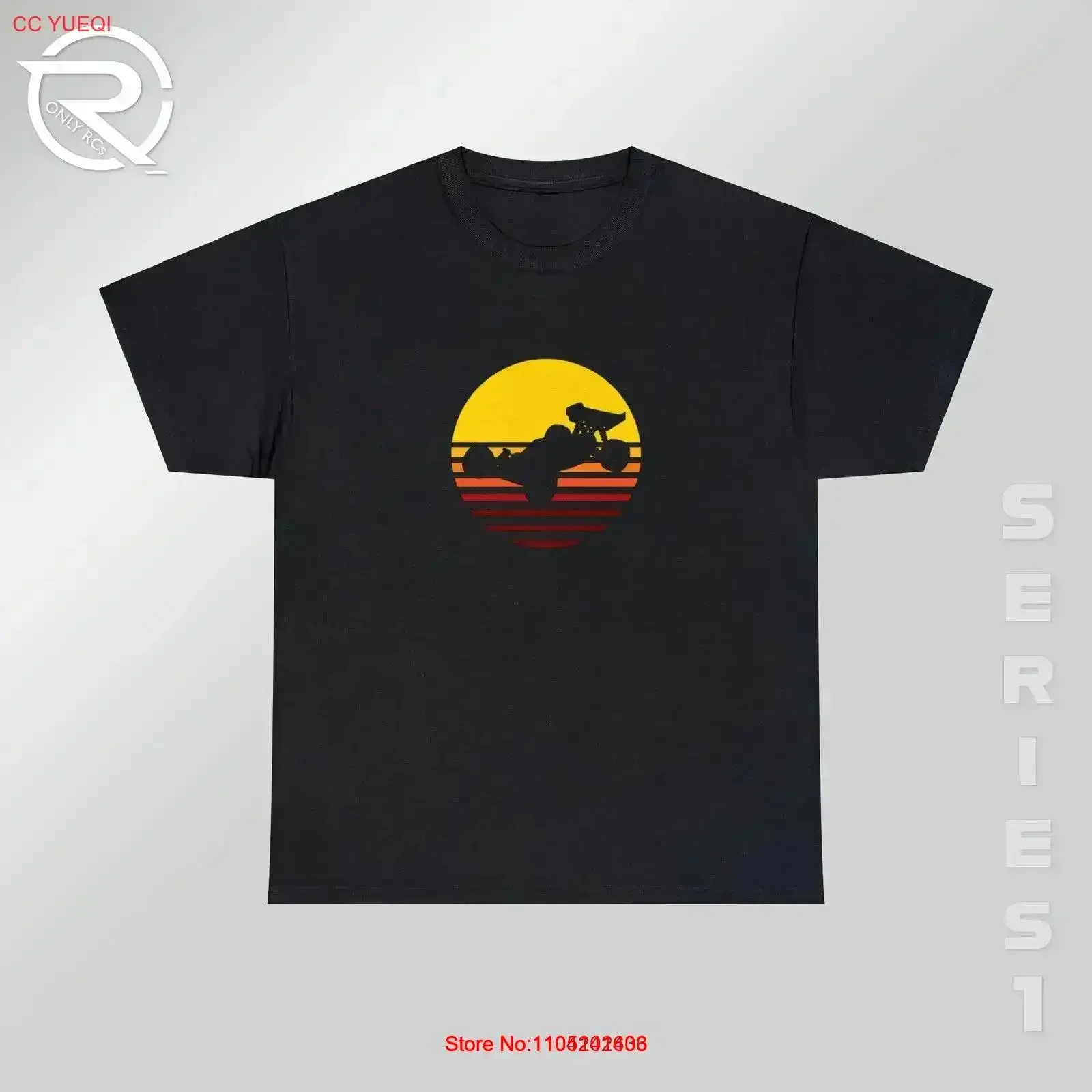 OnlyRCs Sunset Fade Buggy Silhouette Heavy Cotton T Shirt Series 1 vintage Washed Breathable designer clothes Stretched