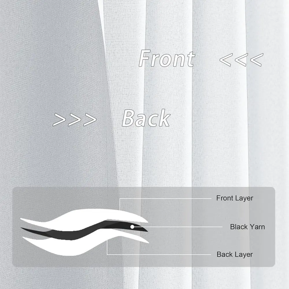 72x96 inch grijze linnen gordijnen voor kamerverduistering en privacy, geschikt voor schuifdeuren en kamerhoge ramen, 2-delig