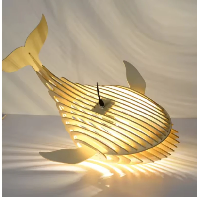 Creative Wooden LED Pendant Light Lighting Fish Pendant Light Restaurant Bedroom Home Decoration LED Pendant Lights