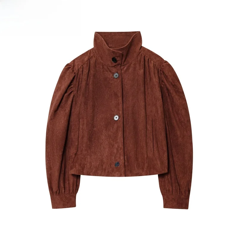 

Faionable ort Suede Coat, женское осеннее новое пальто Sle 2021, Wind Street Sle, длинная застежка на пуговицы, теплая женская куртка
