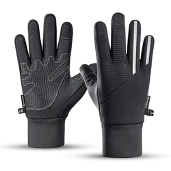 Early Winter Thermal Gloves,Polar Fleece Touchscreen Warm Glove Anti-slip Driving,Riding,Running,Bike Cycling Gloves Men