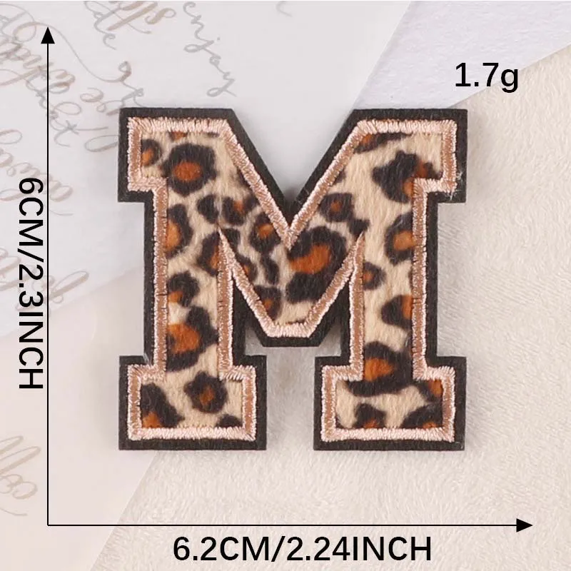 A ~ Z Engels Alfabet Letters Badge Patches, Luipaardprint Applique Borduren Ijzer op Stickers voor Kleding, DIY Naam Kledingstuk