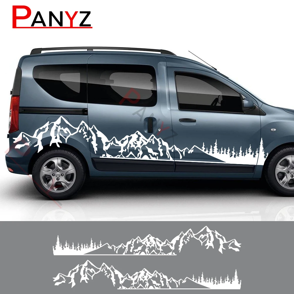 Car Stickers For Renault Dacia Dokker Camper Van DIY Stripes Graphics Mountain Tree Style Vinyl Decals Tuning Accessories Cover