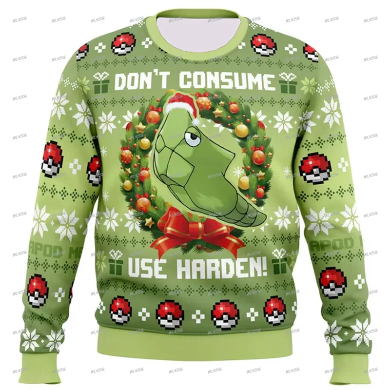 Pok é mon Pikachu Ugly Christmas Sweatshirt Cartoon Anime Women Men Pullover Tops 2025 New Fashion Couple Sweatshirt Pullovers