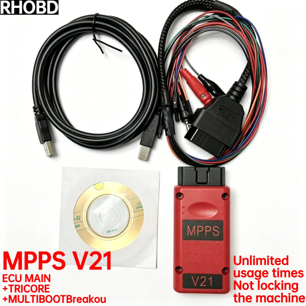 NEU Bestes Entsperrungs-MPPS V21 ECU Chip-Tuning-Scanner MPPS V21/V1.08.21 mit Breakout Tricore Kabel Auto-Tool – Besser als MPPS V18 – HEISSER VERKAUF