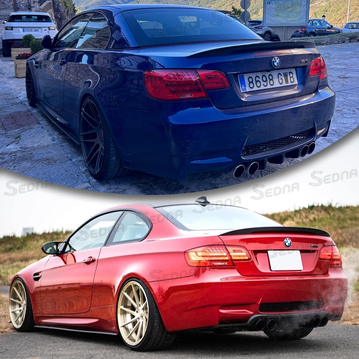 Para bmw série 3 e90 e92 e93 m3 m4 mp psm estilo preto brilhante fibra de carbono traseiro tronco spoiler asa para ajuste de carro aprimorado