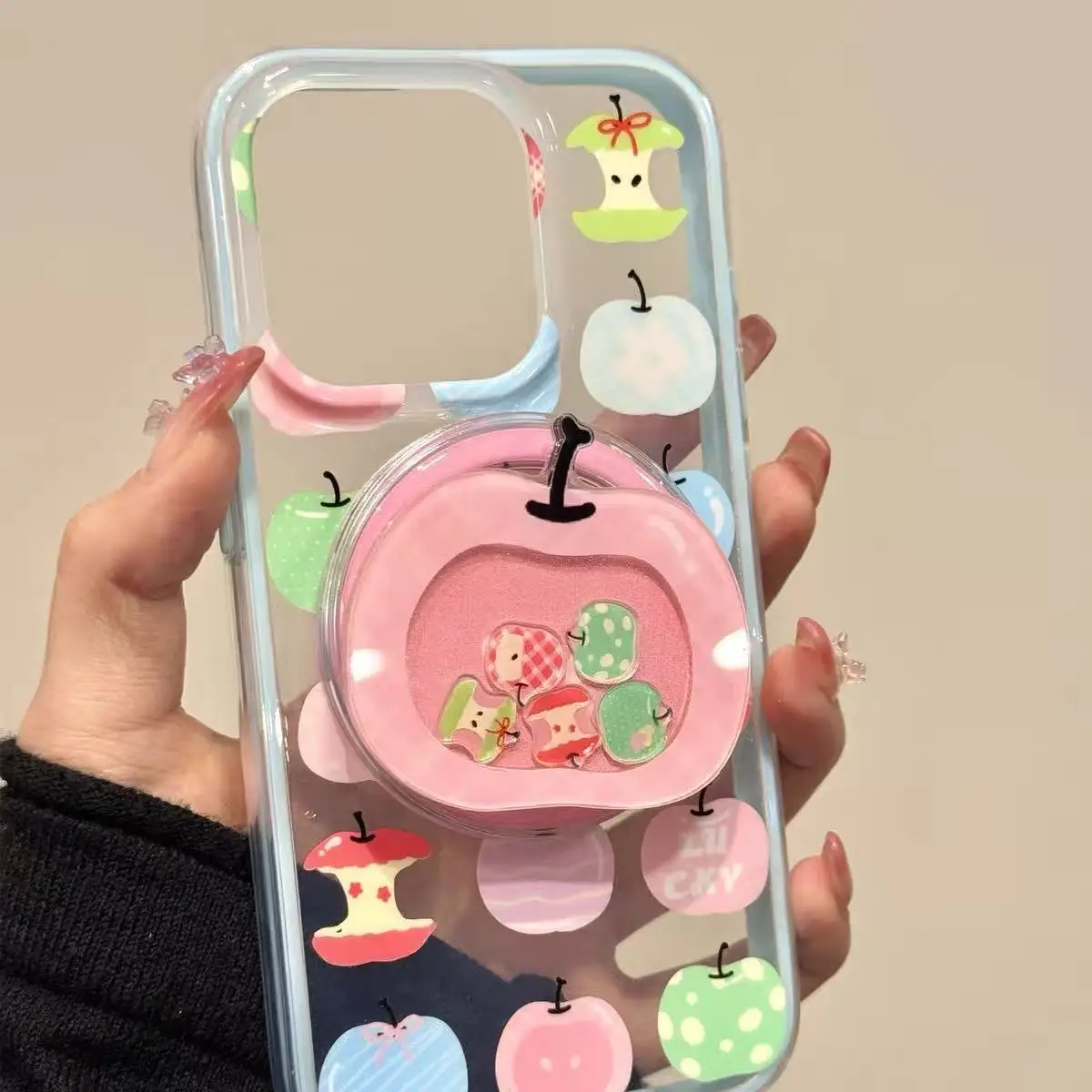 Apple Shake Cartoon For Magsafe Phone Magnetic Griptok Stand For iPhone Funny Foldable Wireless Charging Case Holder