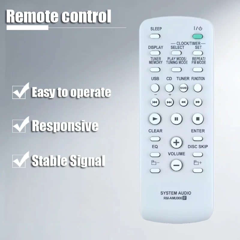 RM-AMU006 Replacement Remote for Sony Audio StereoSystem MHC-GT222BP MHC-GT44 MHC-GT444 MHCGT444BP MHC-GTC 555 MHC-GT555BP MHC-G