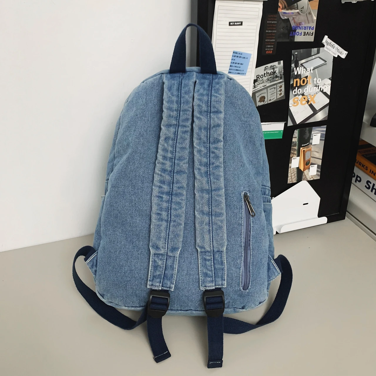 Washed Denim Backpacks Women 100% Cotton Leisure Or Travel Bags Solid Canvas School Bags For Boy Cloth Book Bags For Girls