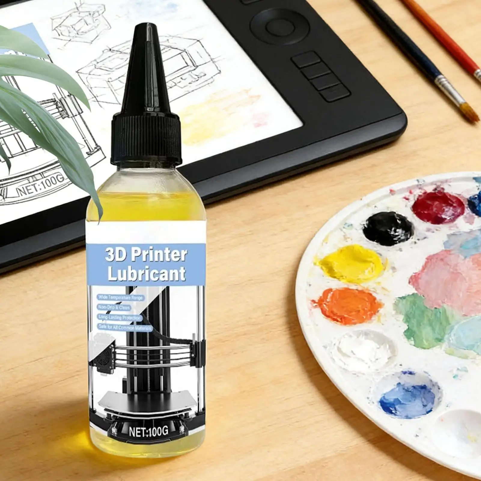 

100 г смазки для принтеров, устойчивой к пыли, для 3D-принтеров, снижает износ, обеспечивает регулярное обслуживание, для любителей и профессионалов.