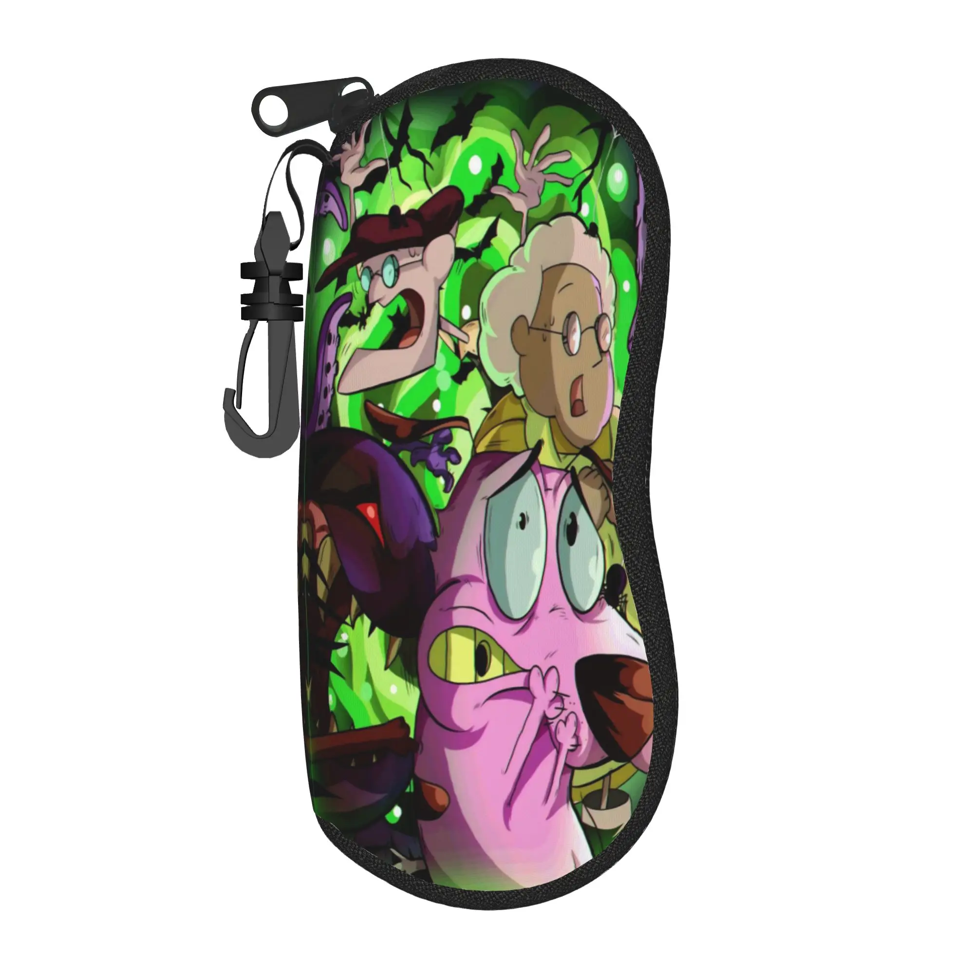 Cute Cartoon Glasses Case Courage the Cowardly Dog-D Merch  Box  Eyeglasses Storage Box Cartoon Eye Contacts Case