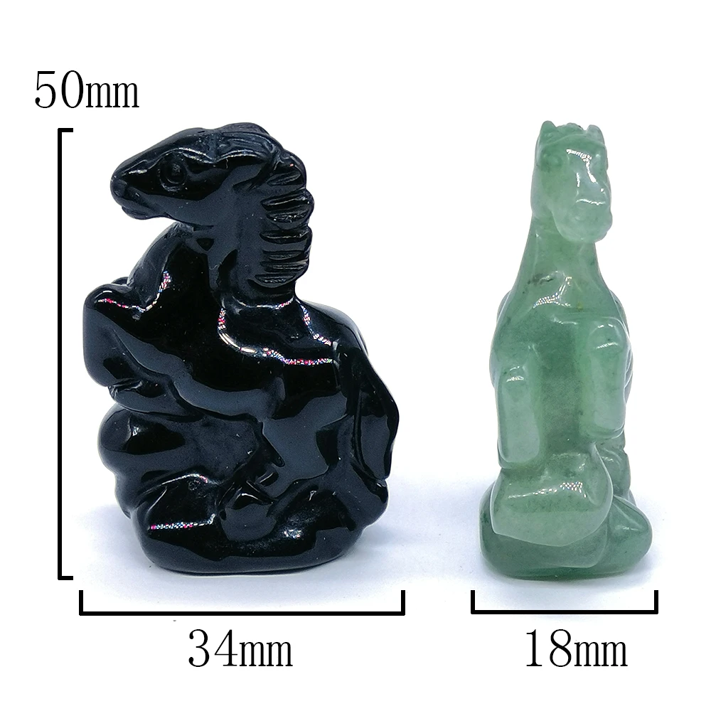 2 "أحجار الطاقة الكريستال الطبيعي الحصان منحوتة الحيوان تمثال الريكي شفاء الأحجار الكريمة الحرف ديكور المنزل هدية الكريسماس #2