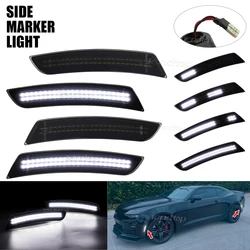 Smoked Dynamic White LED Front Rear Bumper Side Marker Light For Chevrolet Chevy Camaro 2016 2017 2018 2019 2020 2021 2022 2023