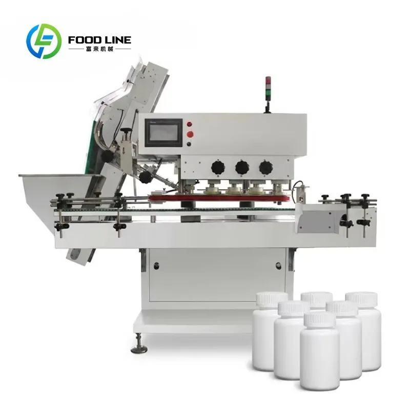 Custom Made  Rotary Plate Trigger Spray Pump Plastic Bottle Screw Automatic Capping Machine with Vibratory Bowl Cap