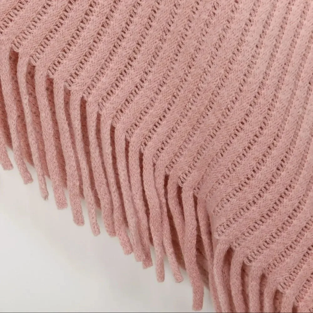 

Модный женский пуловер с мягкой бахромой, шаль, теплое пальто, вязаная шаль средней длины, шаль с меховым воротником на боковых пуговицах, зима-осень