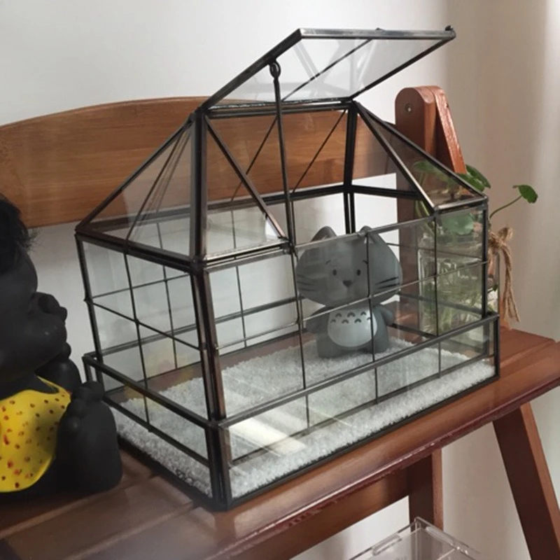 الشمال زخرفة المنزل الإبداعية هندسية غطاء زجاجي زهرة غرفة المشهد الصغير حوض شرفة الحرف الناعمة #2