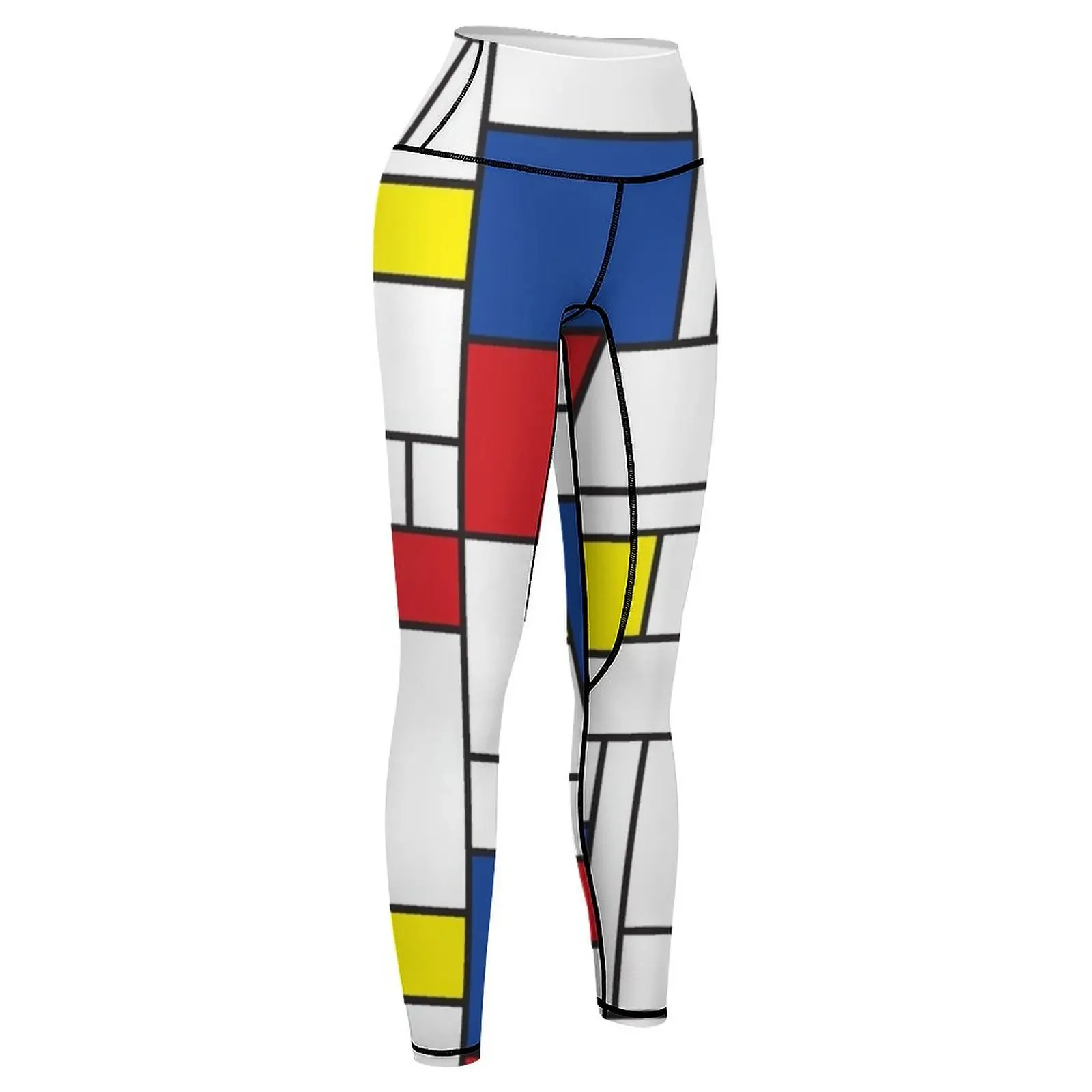 Mondrian minimalis De Stijl Modern Art II? Fatin legging Leginsy push up, pakaian olahraga wanita, legging wanita