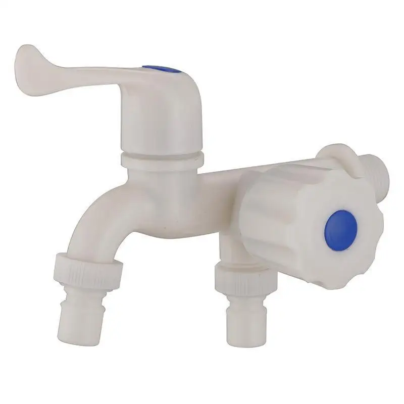 1 Stück G1/2 Zoll Kunststoff-Doppelablass-Wasserhahn mit unabhängigen Steuerungs-Schlauchadaptern für Waschmaschinen und Gartennutzung – Detail 6