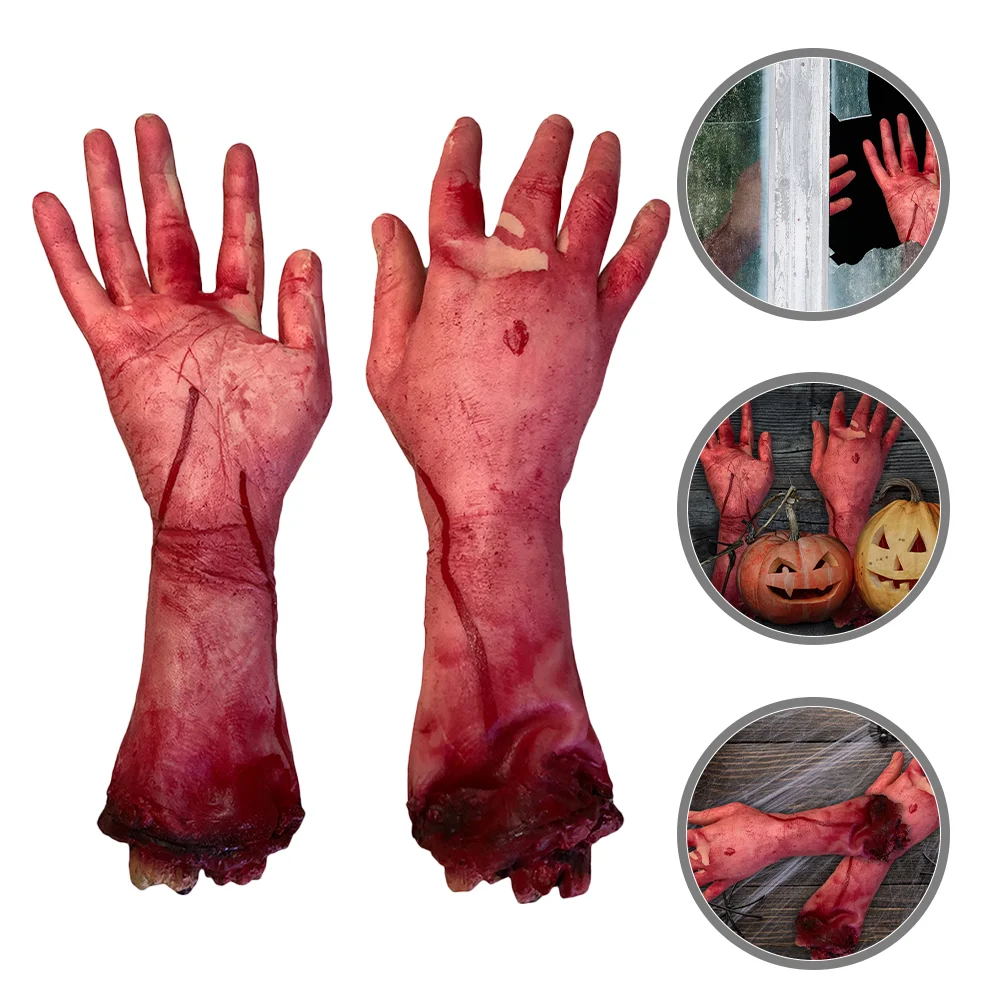 

Sticky Hand Halloween Decorations Outdoor Blood Broken Sacry Accessories Fake Human Arm