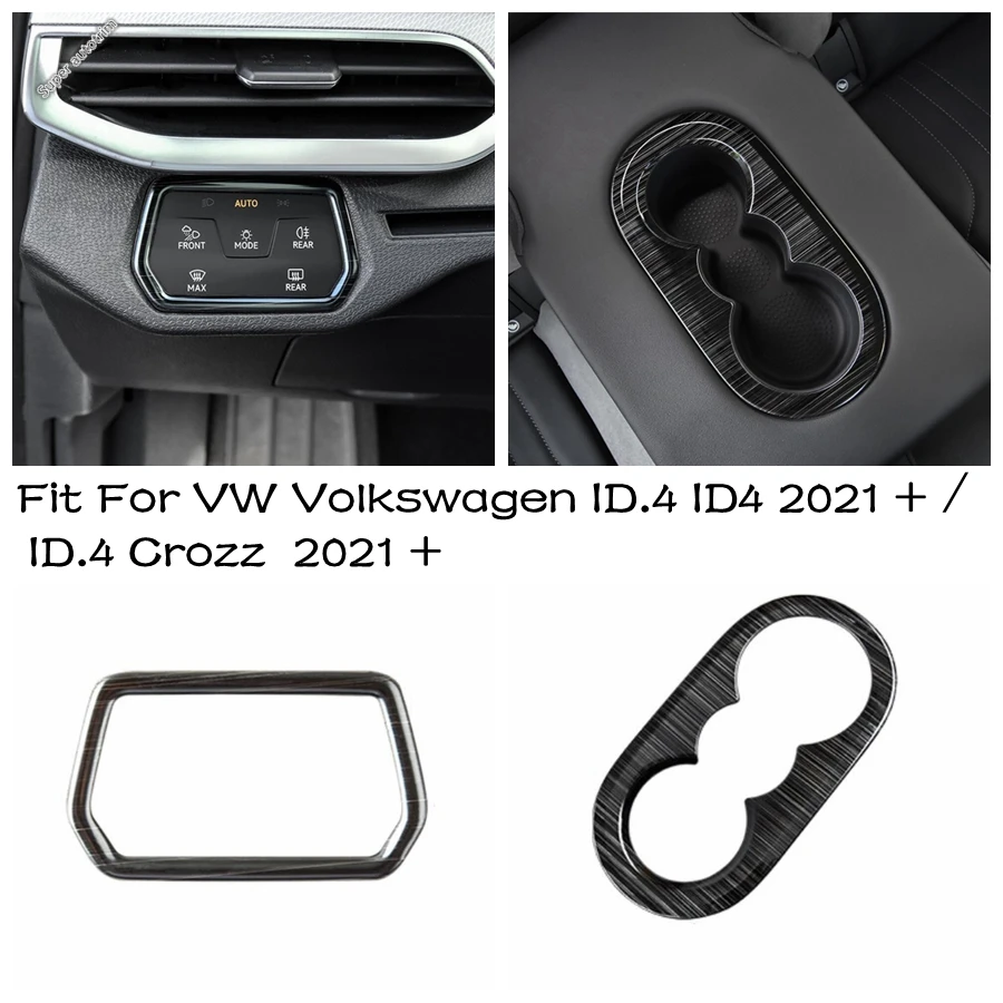 

Head Light Lamp Button / Rear Water Cup Holder Panel Cover Trim Accessories For VW Volkswagen ID.4 ID4 / ID.4 Crozz 2021 - 2024