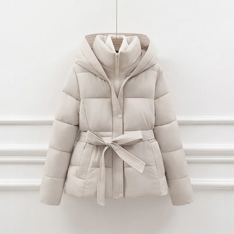 Winter Cotton Jackets For Women 2024 New Solid Color Versatile Thicked Warm Padded Clothes Oversized Casual Waisted Quilted Coat