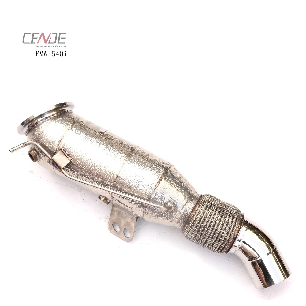 CENDE sport car cut out stainless steel exhaust pipes downpipe for bmw 540 exhaust