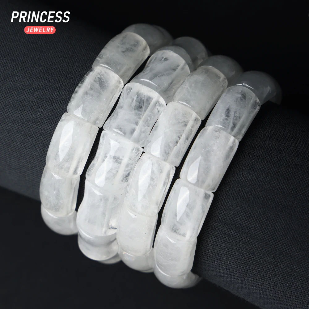 A++ Natuurlijke Witte Phantom Quartz Bangle 11*16mm/13*15mm Losse Edelsteen Kralen voor Sieraden Maken Groothandel Kralen DIY Accessoires