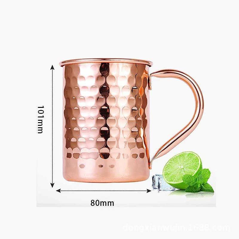 400 مللي كوب نبيذ كوكتيل موسكو البغل القدح الفولاذ المقاوم للصدأ مطروق النحاس مطلي كوب للبيرة فنجان القهوة بار درينكوير تيكي #4