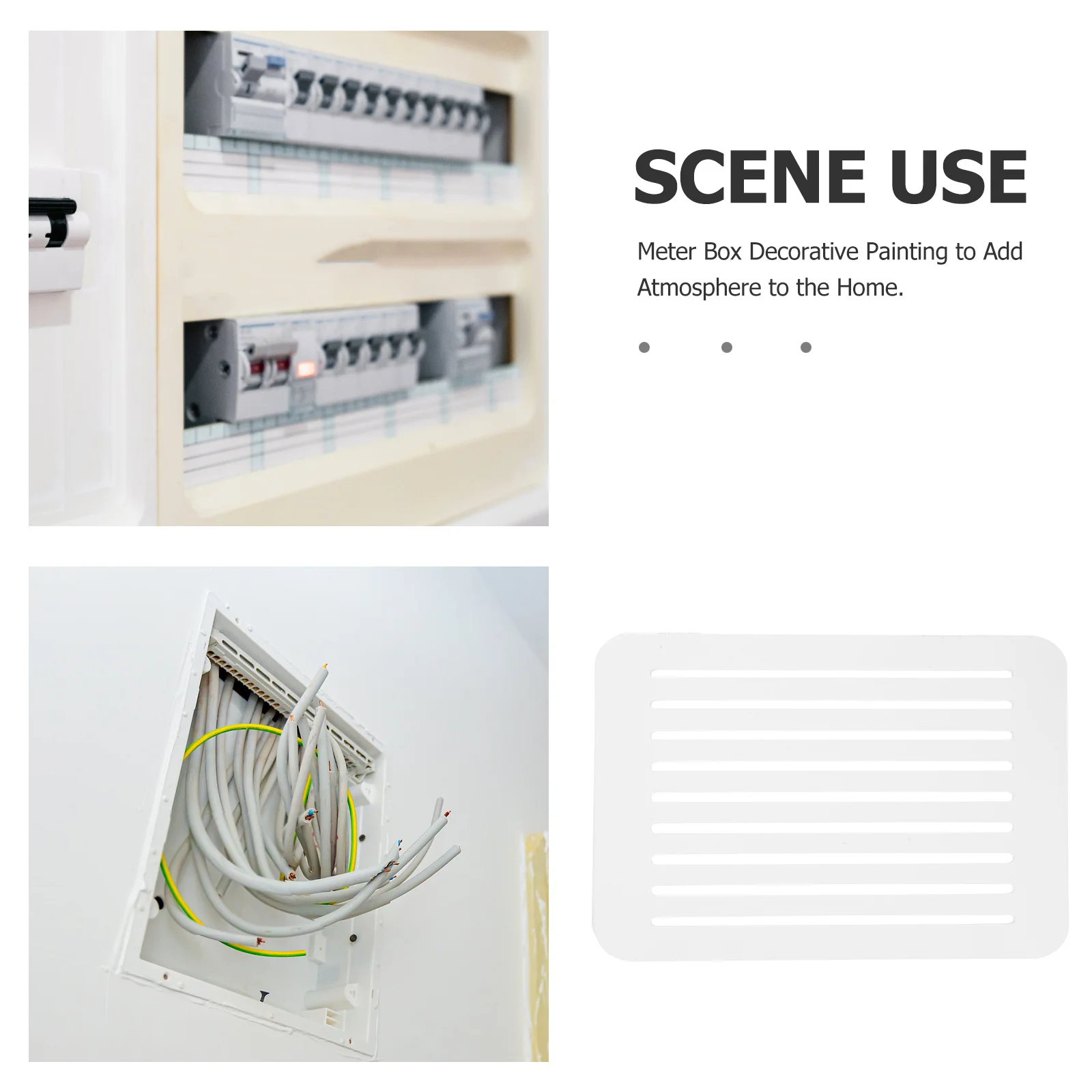 1 set 1 Set Electrical Meter Painting Covers Modern Simple Design For Home Office Decor Punch Free Installation Reusable Durable