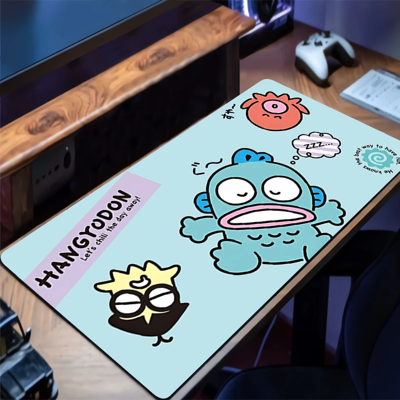 Grand tapis de souris cannelle, conçu spécifiquement pour ordinateur portable, Gamer, clavier, bord de tapis de souris, pompon blanc, tapis de Table XXL