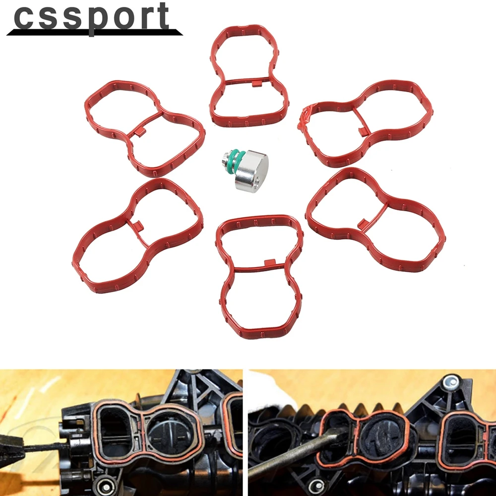 Intake Swirl Flap Delete Blank Plug With Manifold Gaskets For BMW E70 F01 F07 F10 F25 N57 E90 E91 E92 Engine