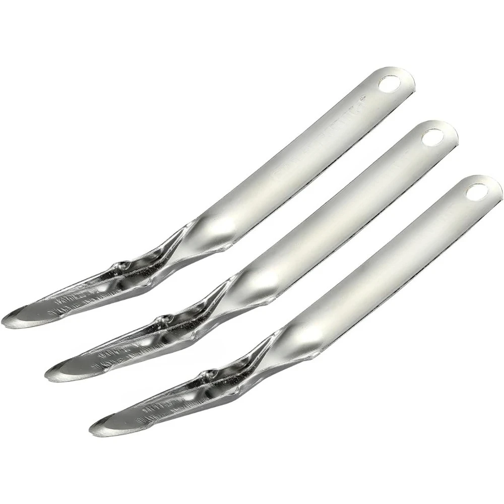 Strumento per rimuovere punti metallici Office Premium, estrattore per punti metallici stile push senza strappo, interamente in metallo, cromato, confezione da 3