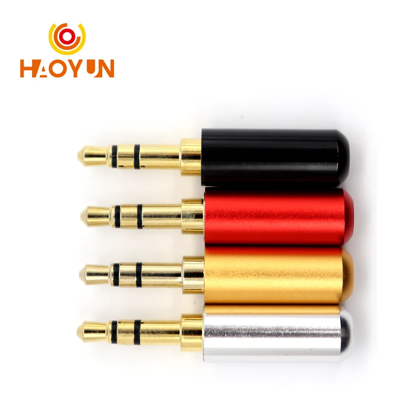 【5-1PCS】3.5MM Audio Connector 3/4 Poles Headphone Jack Male Plug Earphone Repair Cable Solder Wire DIY AUX 3.5 Jack Adapter