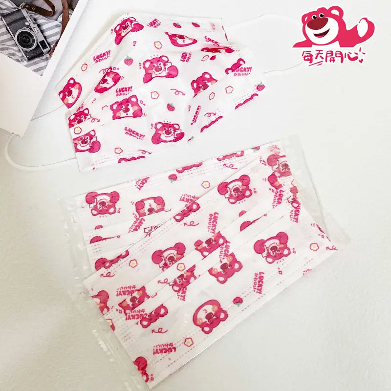 New Disney Lotso Pochacco Cartoon Animation Print Cute Disposable Independently Packaged Ins High-Looking Breathable Mask Gift