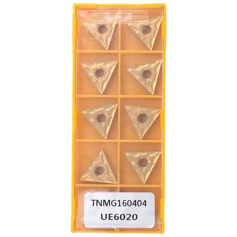 

Набор из 10 твердосплавных токарных плашек TNMG160404-MA UE6020 для наружной обработки, инструменты для токарных станков с ЧПУ, металлические лезвия