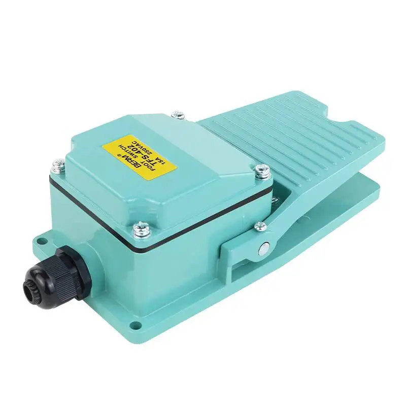 

TFS-402 Punch Press Switch 220V Machine Tool Waterproof Foot Pedal Controller 15A 250V Self-reset 1NO 1NC normally open closed