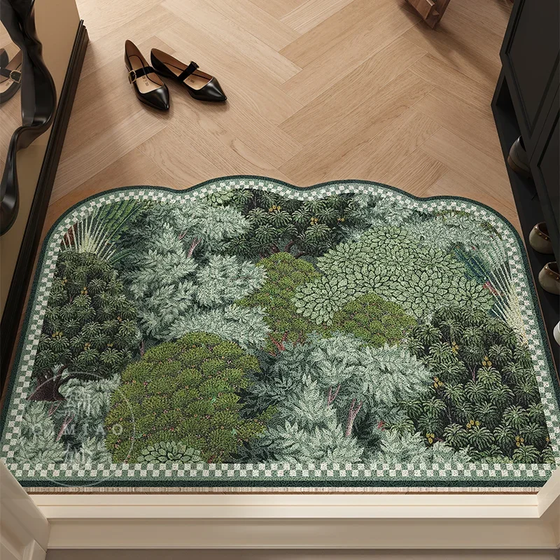 Forest Garden Door Mat Rustic Floor Mats Forest Tree Floor Entry Doormat Traps Dirt Well Door Mat Felpudos Puerta Entrada