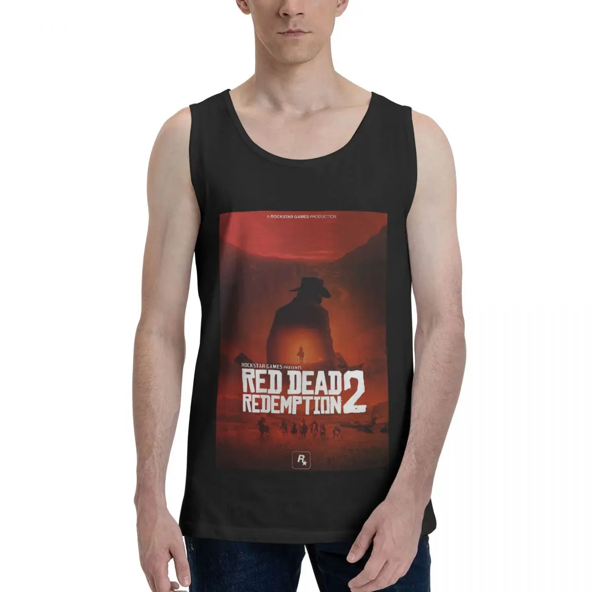 Red Dead Redemption 100% Cotton Men's Sweatshirt Vest Sleeveless Clothing Tees Men Tank Tops T-shirt