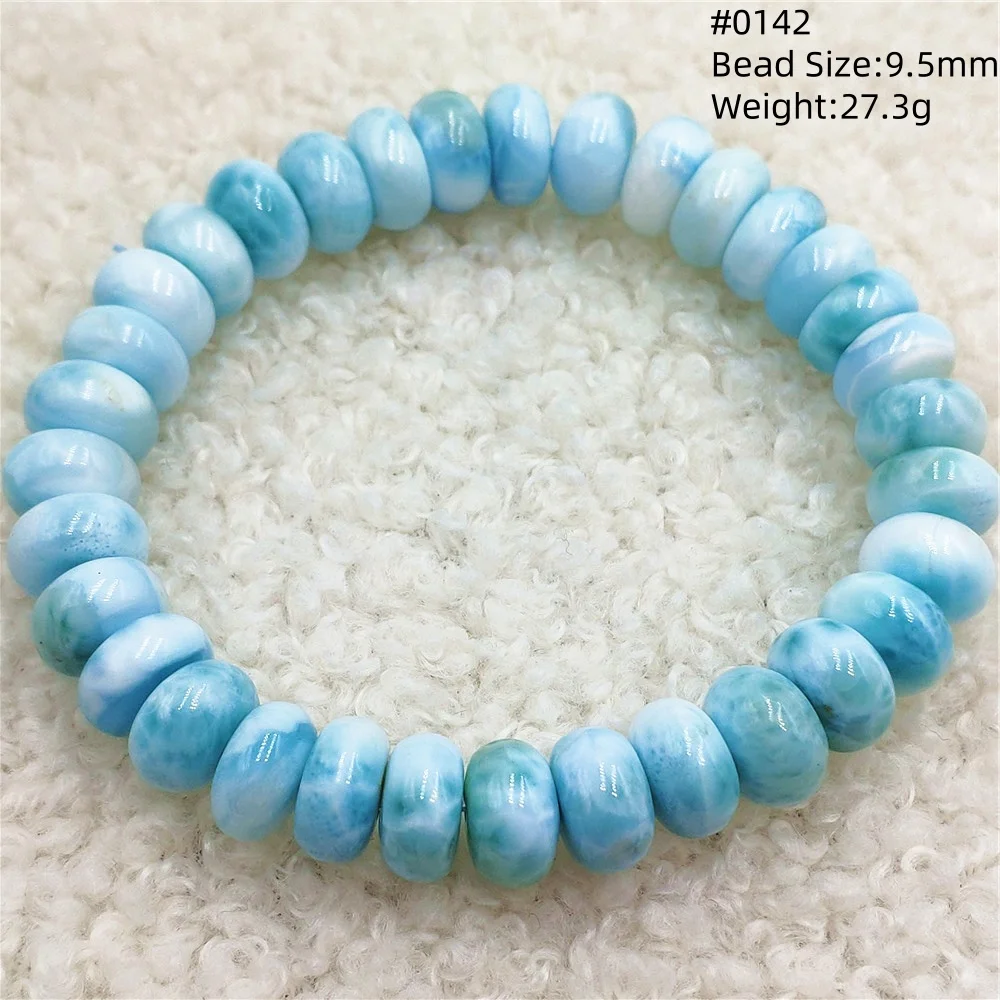 الطبيعية الأزرق لاريمار سوار المعداد الخرز والمجوهرات الأزرق لاريمار نمط المياه للنساء الرجال AAAAAAA