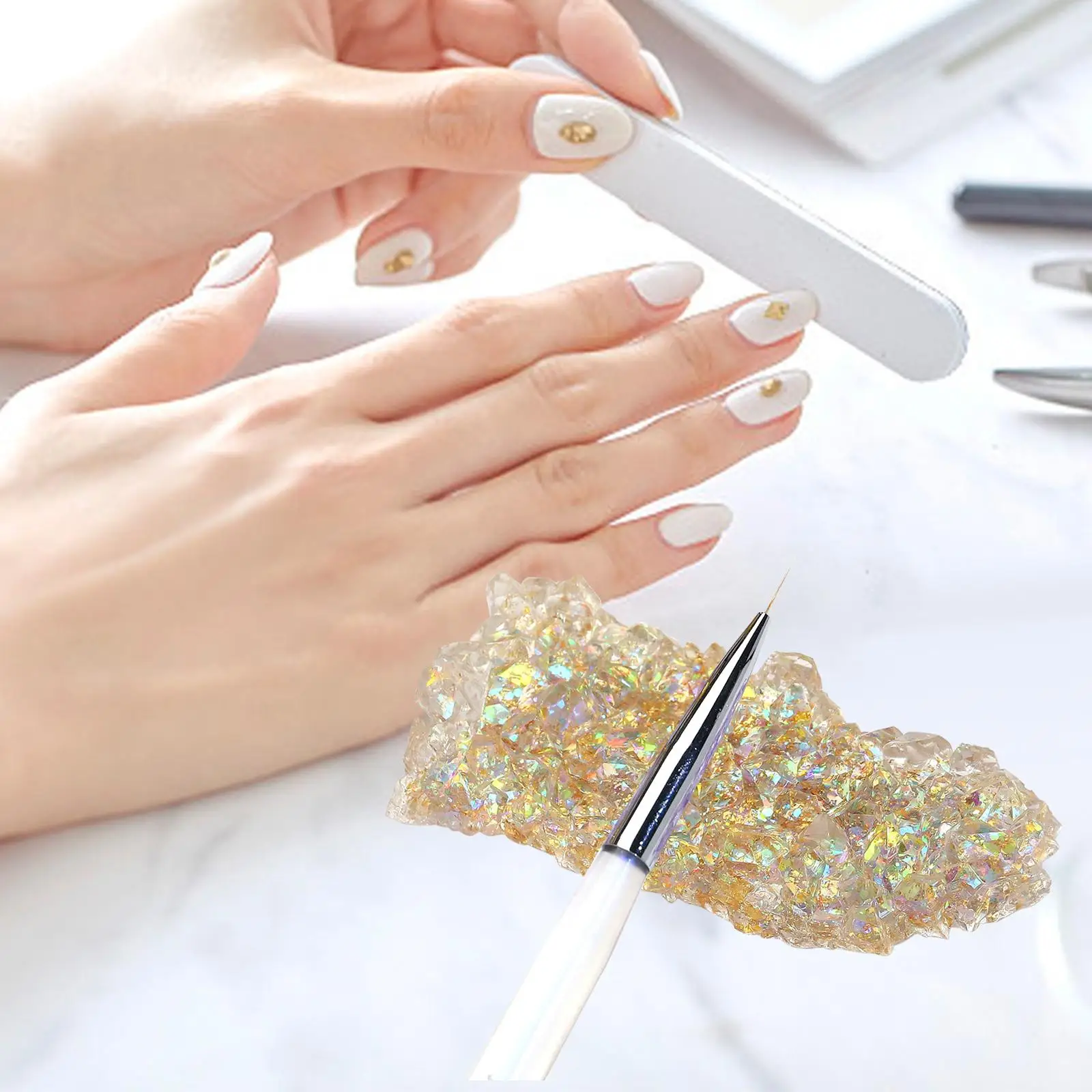 Suporte de caneta para pincel de arte em unhas, organizador de resina, display de pincel de maquiagem para salão de beleza, kit de acessórios de manicure