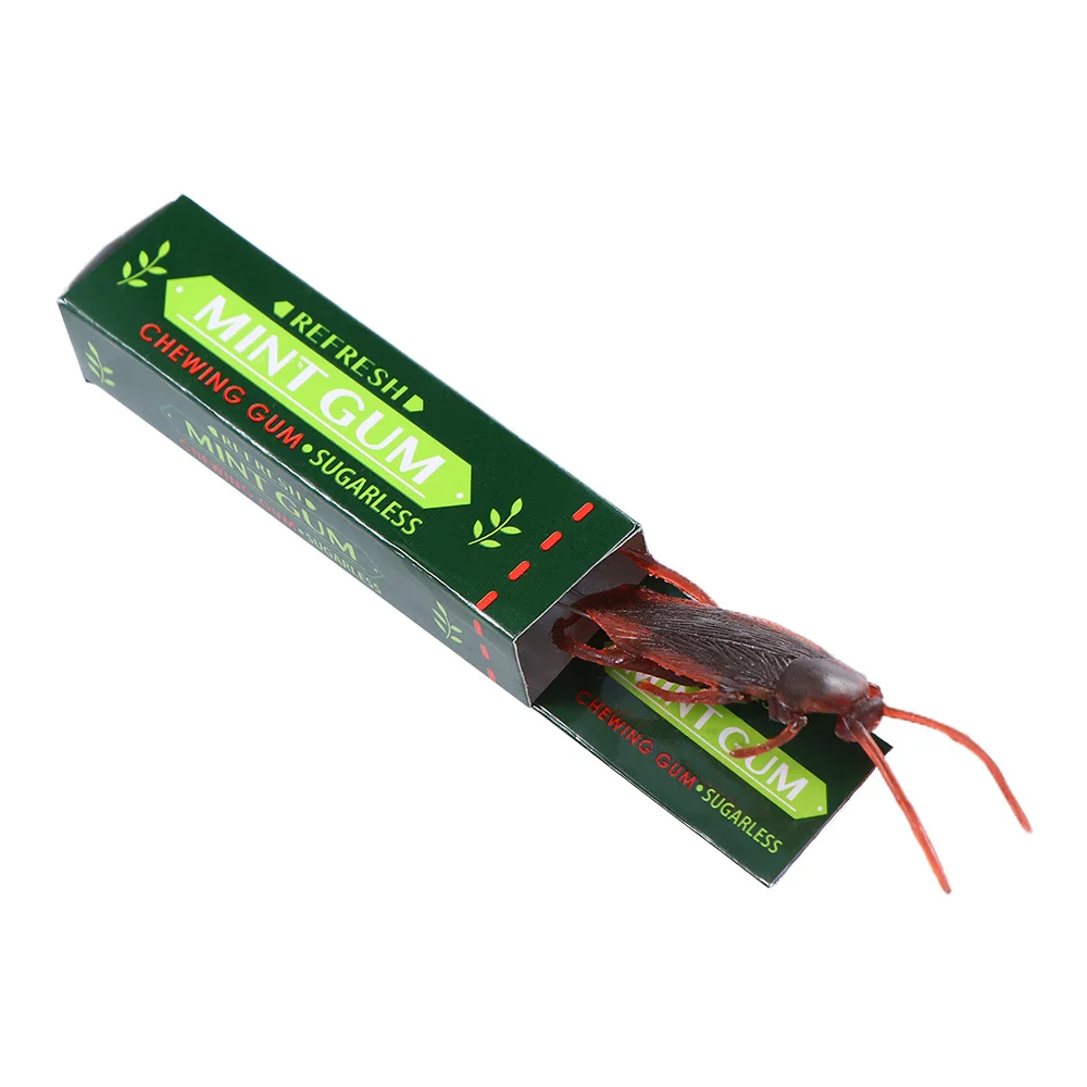 

Day Prank Gags Simulation For Children Spoof Toys Prank Trick Toy Chewing Gum Toy Shocking Cockroach Pull Head Chewing Gum