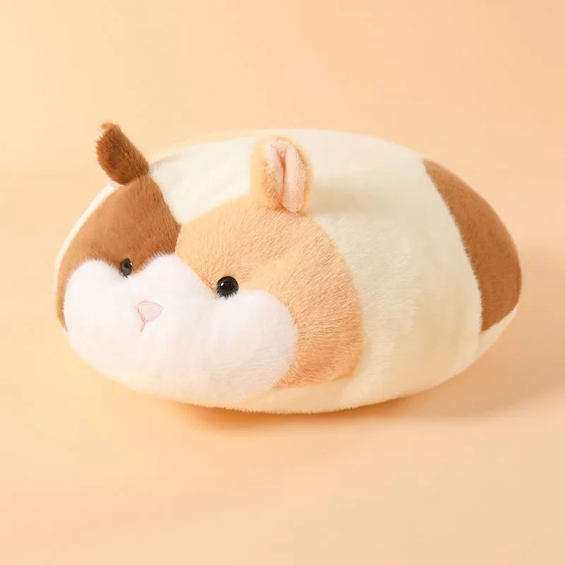 Cute Chubby Hamster Plush Pillow Soft Stuffed Round Mouse Doll Fluffy Animal Cushion Creative Gift for Kids and Adults Squishy