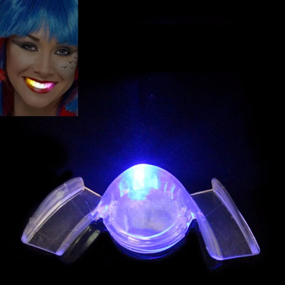 Glow Tooth Funny LED Light bambini bambini giocattoli luminosi lampeggiante Flash Brace Mouth Guard Piece Glow Party Supplies