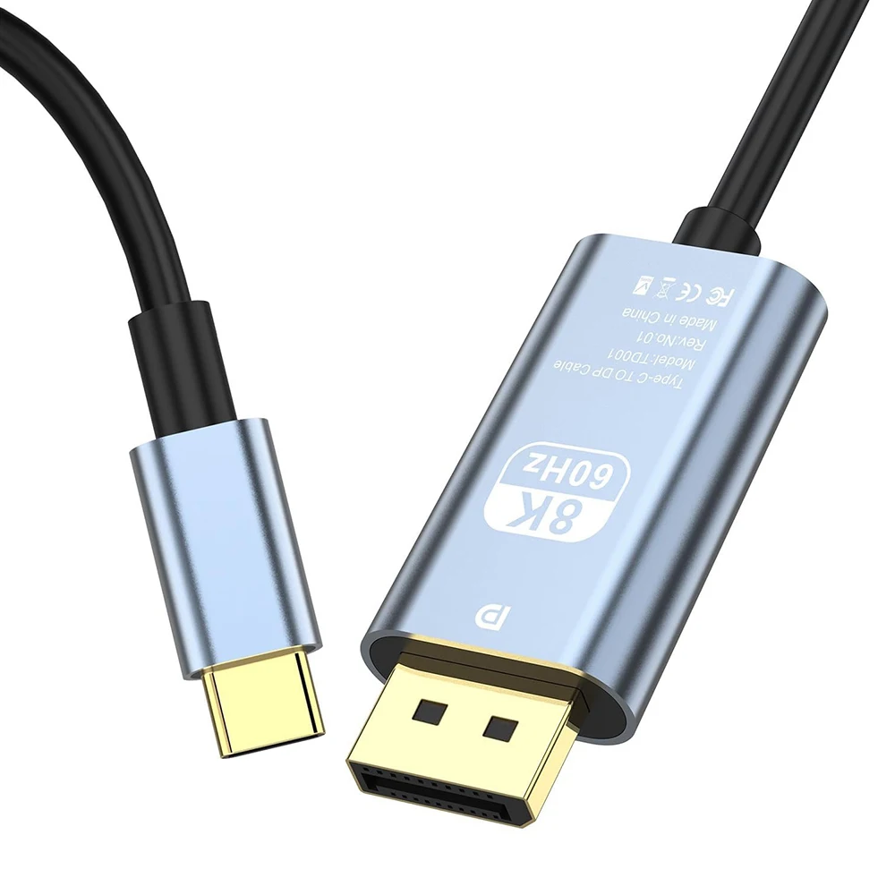 

2M USB C to DisplayPort 1.4 32.4Gbps 8K@60Hz 4K@144Hz Type-C to DP Cable Compatible with Iphone15 Thunderbolt3 Laptop Monitor