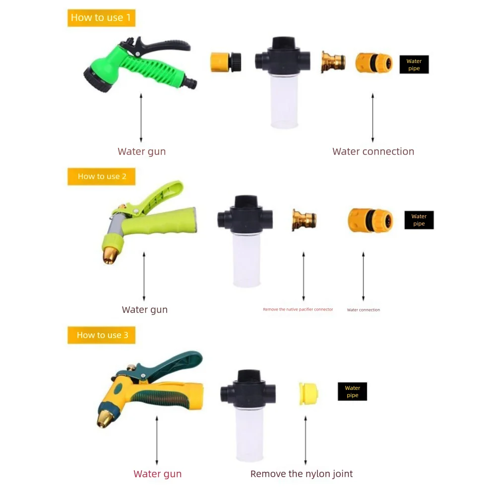 Plastic Car Washer Foam Pot 100ml Nipple Type Car Wash Foamer Bottle Multifunctional Quick Response Speed Sprayer Cleaning Tool
