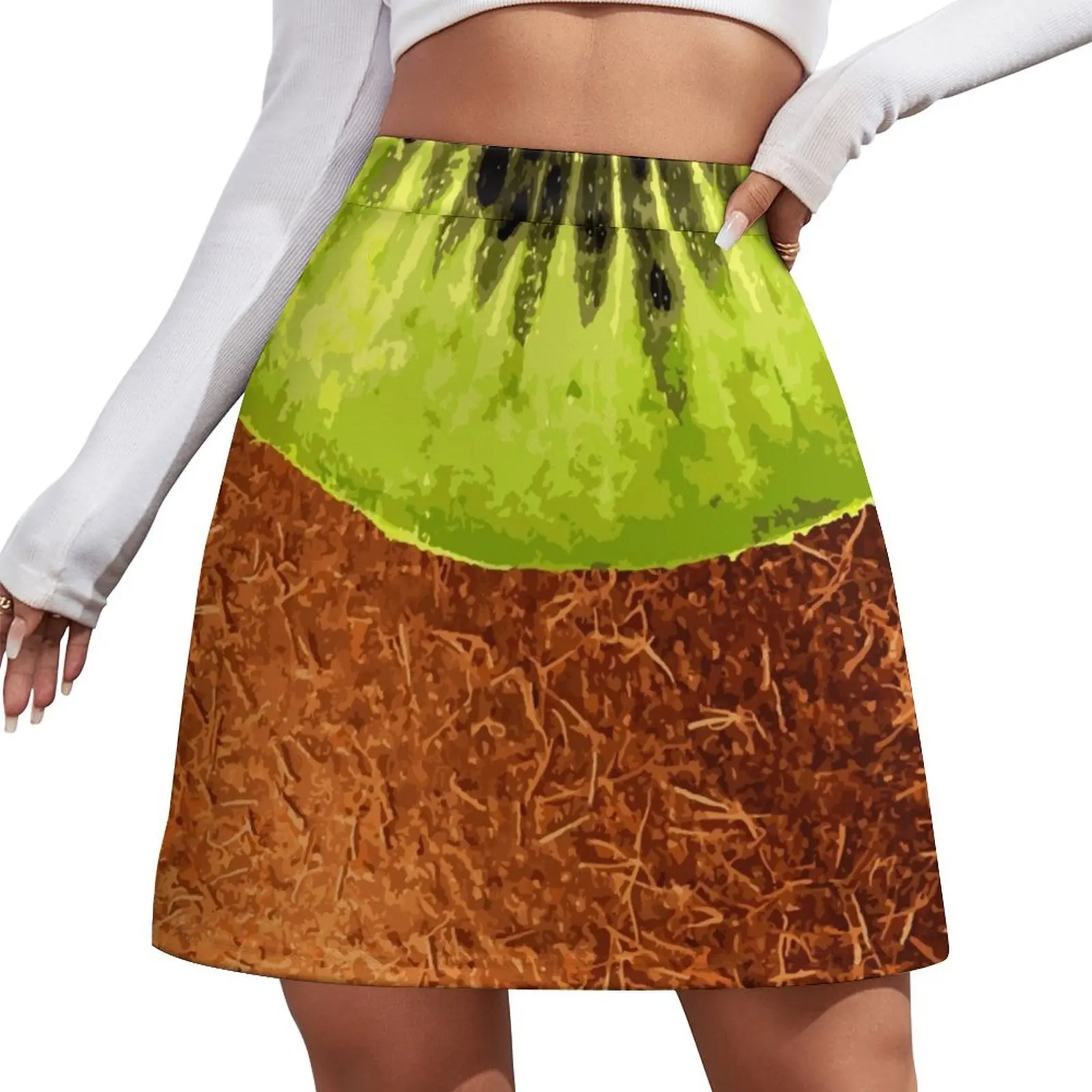 Fresh Kiwi Fruit Skin Mini Skirt korean women's clothes elegant party dresses for women 2026 Mini Skirt