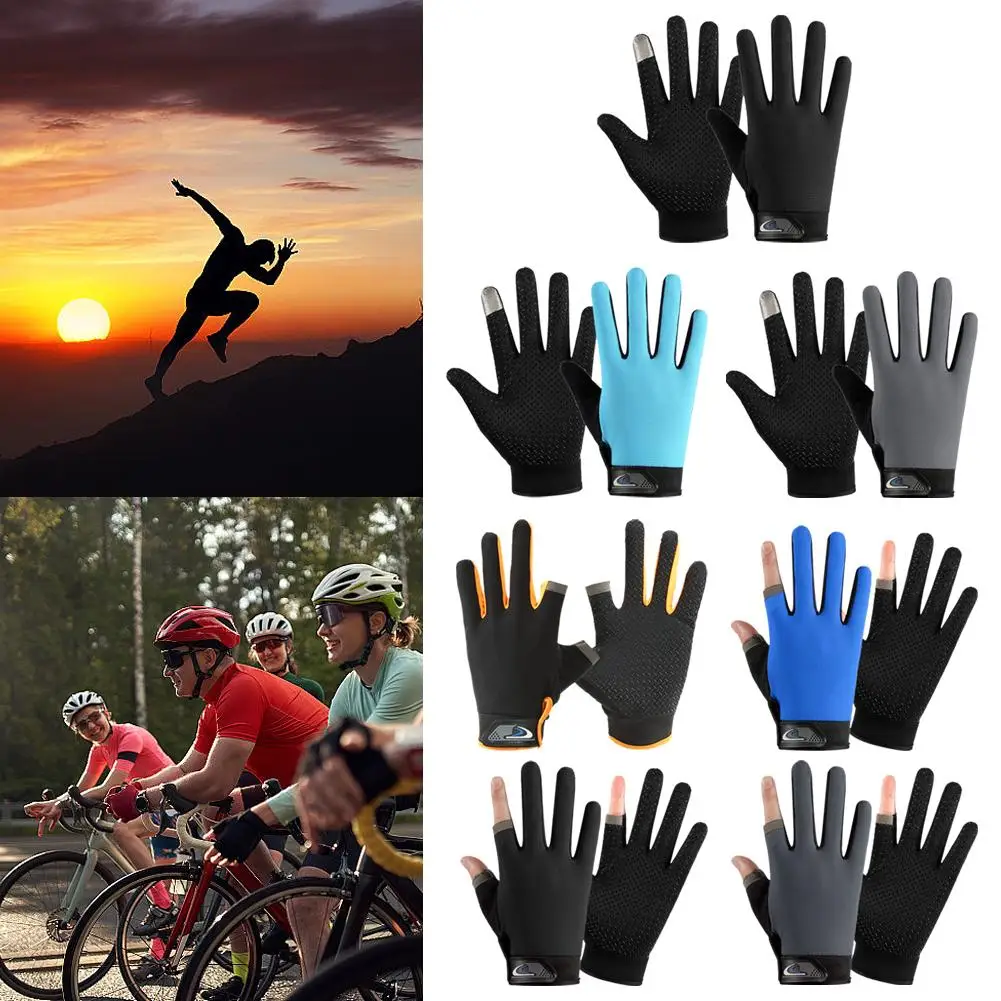 New Two Finger Fishing Gloves Touchscreen Cycling Sports Gloves For Hiking Driving Rowing Wear-Resistant Breathable Gloves N6X2